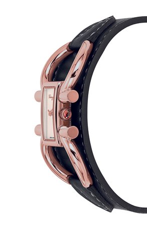 Salvatore Ferragamo Double Gancio Leather Cuff Strap Watch; 13mm x 23mm | Nordstrom