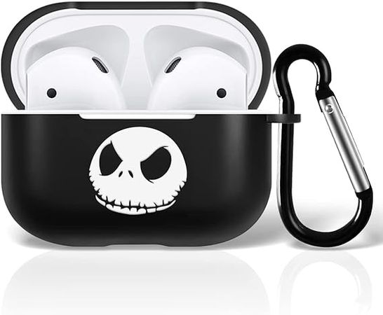 Amazon.com: Compatible with AirPods 3rd Generation Case for Jack Skellington Skeleton Nightmare Before Christmas Skull with Keychain Durable Silicone Cover Shock-Absorbing Scratch-Resistant Protective Case Cover : Electronics