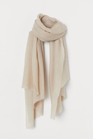 Wool-blend scarf - Light beige - Ladies | H&M GB