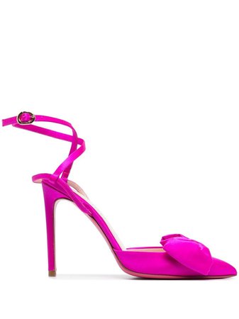 Dee Ocleppo strappy satin bow pumps pink DO64FSATINFUXIA - Farfetch