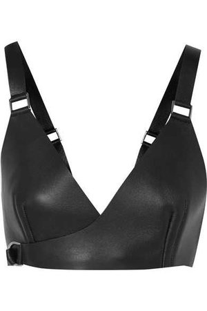 Proenza Schouler | Cropped textured-leather top | NET-A-PORTER.COM