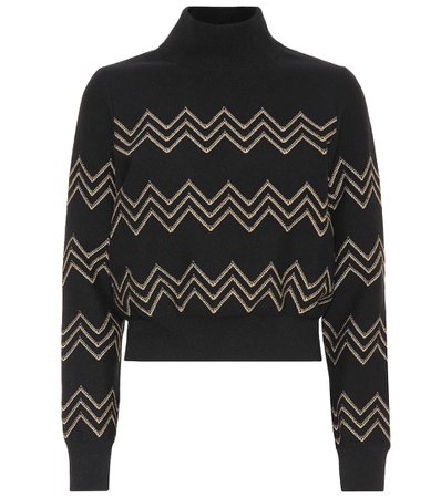 Alaïa - Zig-zag wool-blend sweater | Mytheresa
