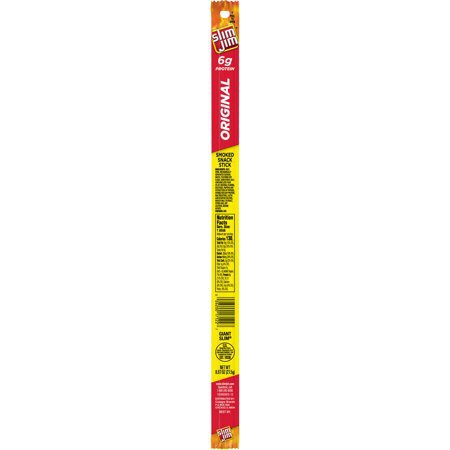 Walmart Grocery - Slim Jim Original Giant Smoked Snack Sticks, Keto Friendly Smoked Meat Stick, 0.97 Oz, 1 Ct