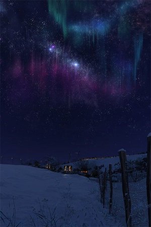 sky night snow