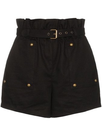 Saint Laurent stud detail high-waisted shorts