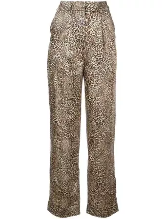 Ronny Kobo Leopard Print Straight Trousers - Farfetch