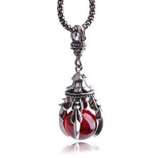 Red Crystal Men 925 Sterling Silver Hip-hop Alondra Necklaces Presents - Men Pendants - Pendants - Necklaces - Jewelry & Watches | Lower price - market86.com