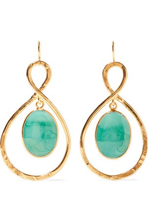 Loulou de la Falaise | Gold-plated and glass earrings | NET-A-PORTER.COM