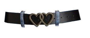 double heart buckle belt