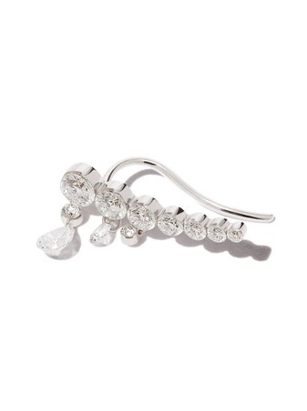 Maria Tash 18kt White Gold 18mm Crescendo Diamond Earring - Farfetch