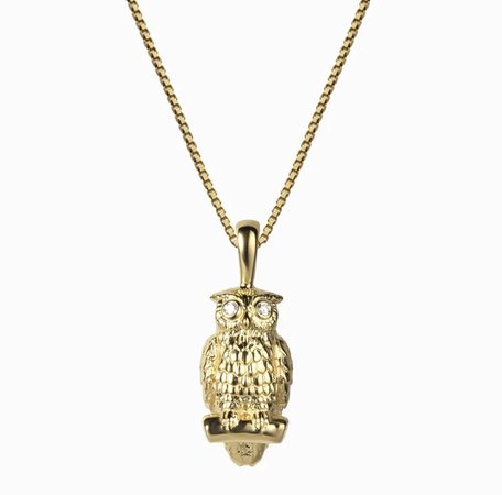 gold athena owl necklace