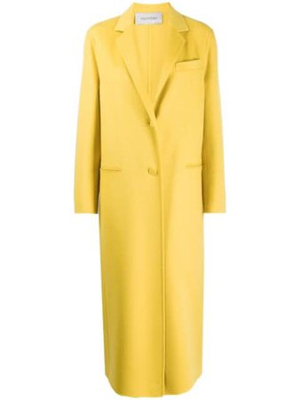 Yellow Valentino Single Breasted Overcoat | Farfetch.com