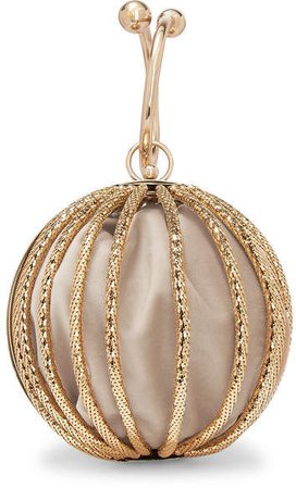 Emma Gold-tone And Velvet Clutch