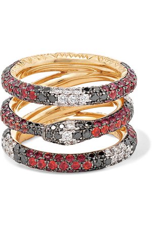 Gucci | 18-karat gold multi-stone ring | NET-A-PORTER.COM