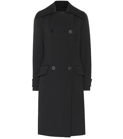 Double-breasted cotton-blend coat