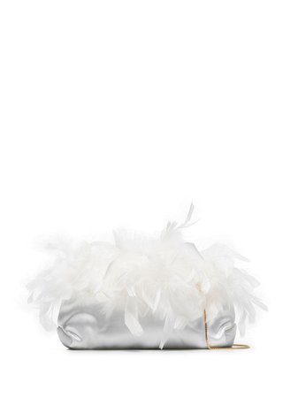 Rosantica Liquiriza Piume feather-trim Clutch Bag - Farfetch