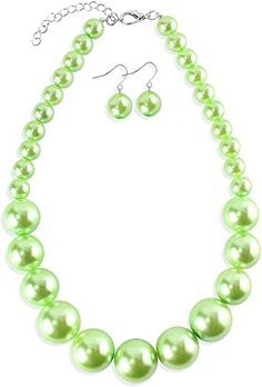 Green necklace & earrings