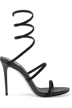 René Caovilla | Cleo crystal-embellished leather sandals | NET-A-PORTER.COM