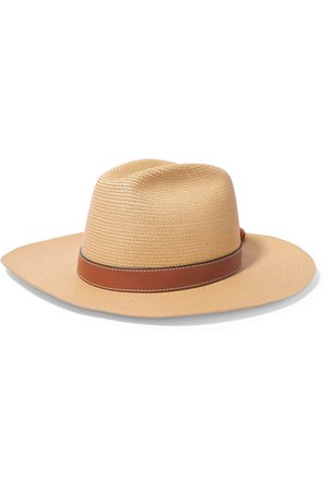 Loewe | + Paula's Ibiza leather-trimmed straw hat | NET-A-PORTER.COM