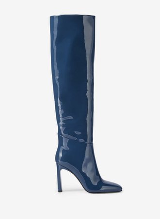 Blue Patent Leather Duffel Boot (Women) 95mm