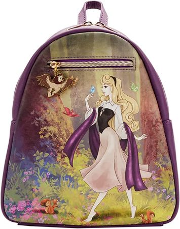 Amazon.com: Loungefly - Disney - Sleeping Beauty in The Forest - Aurora - Mini Backpack Purse With Owl Charm : Clothing, Shoes & Jewelry