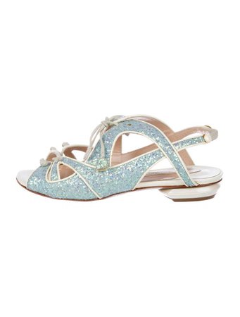Nicholas Kirkwood Leather-Trimmed Glitter Sandals - Shoes - NIC25784 | The RealReal