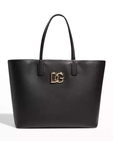 Dolce&Gabbana Fefe Leather Shopping Tote Bag | Neiman Marcus