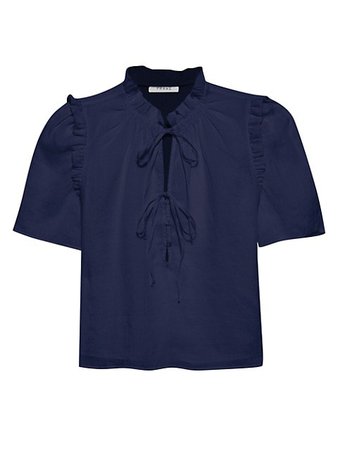 Shop Frame Tie Neck Ruffle Collar Blouse | Saks Fifth Avenue