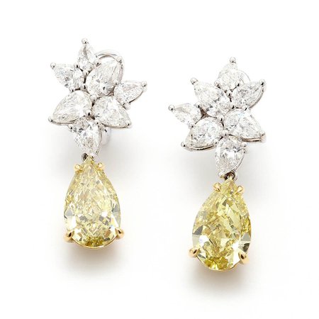 yellow diamond earrings - Google Search