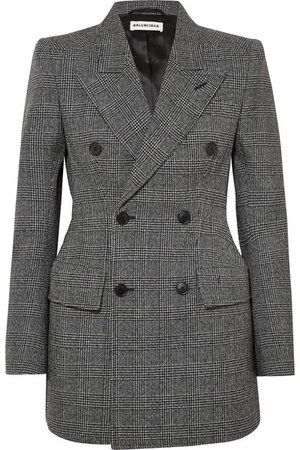 Balenciaga | Hourglass Prince of Wales checked wool blazer | NET-A-PORTER.COM