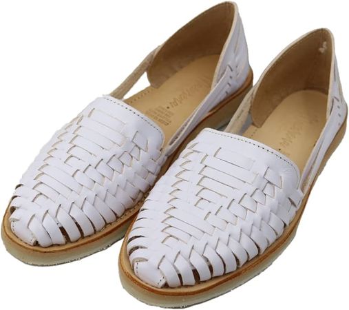 Amazon.com | Macarena Collection Sandals women Huarache Sandal Colorful Leather Mexican Style Color White 813 (us_footwear_size_system, adult, women, numeric, medium, numeric_7) | Shoes