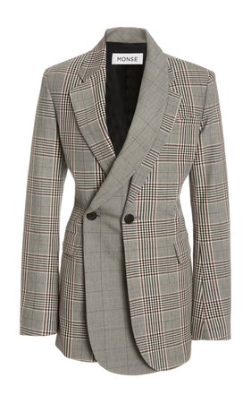 Multi Plaid Double Layer Wool-Blend Jacket By Monse | Moda Operandi