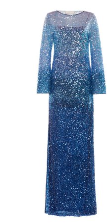 Sequin-Embellished Ombré Gown