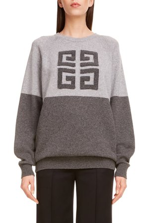 Givenchy Embossed Logo Bicolor Cashmere Sweater | Nordstrom