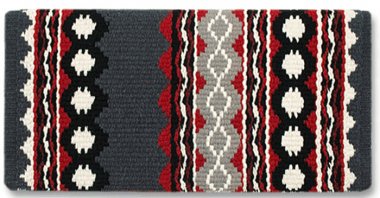 Mayatex Riverland Wrap Wool Saddle Blanket - Charcoal - Ash - Cream - Red