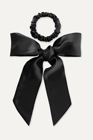 Black Silk ribbon and hair tie set | Slip | NET-A-PORTER