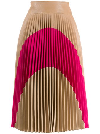 Stella Mccartney Colour-Block Pleated Midi-Skirt Aw20 | Farfetch.Com
