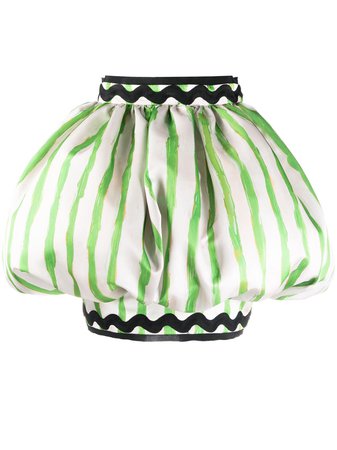 Moschino Minifalda Estilo Duchesse Green Stripes - Farfetch