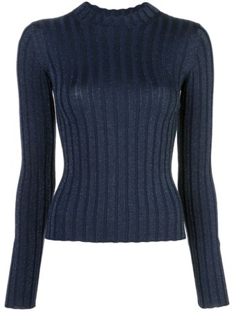 Blue Vince Ribbed Mock Neck Sweater | Farfetch.com