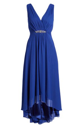 Eliza J Embellished High/Low Chiffon Dress (Regular & Petite) | Nordstrom