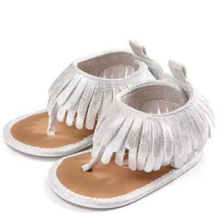 Amazon.com: Voberry Toddler Baby Girls Tassel Sandals Soft Soled Anti-slip Fringe Footwear Shoes (9-12Month, White 1): Clothing