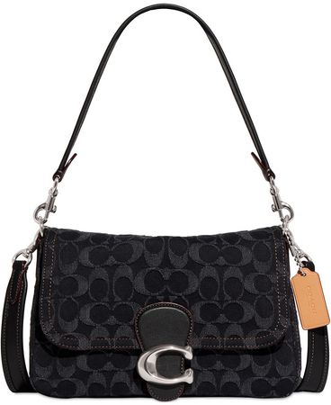 COACH Washed Denim Signature Soft Tabby Small Shoulder Bag - Macy's