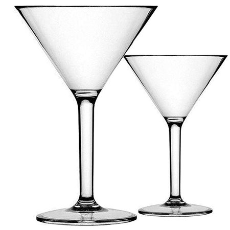 Amazon.com | K BASIX Unbreakable Martini Glasses Set of 2 - Polycarbonate - Reusable, 10.2 Ounce - Premium Quality - Gold Series: Martini Glasses