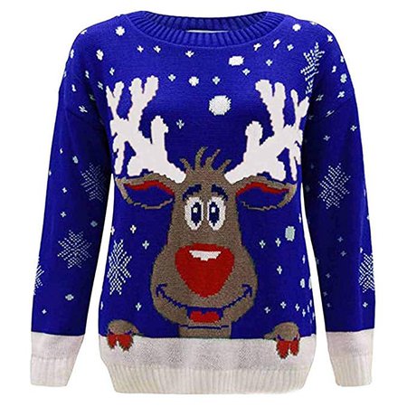 Bokeley Ugly Christmas Sweater for Women Vintage Funny Merry Tunic Knit Sweaters at Amazon Women’s Clothing store