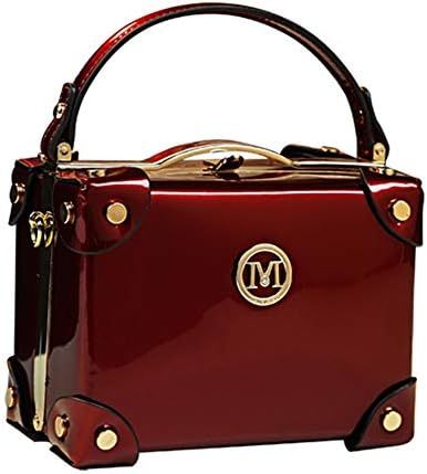 Amazon.com: Fashion Women's Top Handle Satchel Handbags Leather Evening Bag Purses Small Hard Square Box Shoulder Bags (Red) : Clothing, Shoes & Jewelry