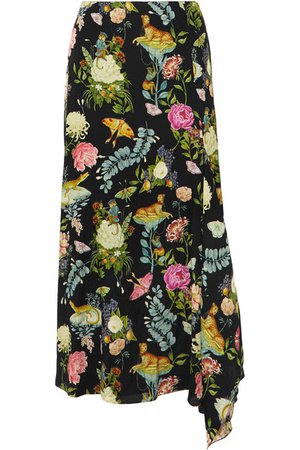 Vilshenko | Eliza asymmetric printed silk midi skirt | NET-A-PORTER.COM