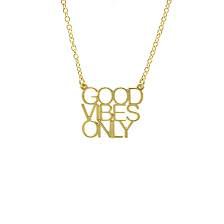 gold good vibes necklace - Google Search