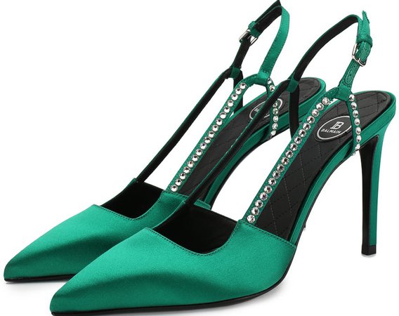 green shoes, pumps