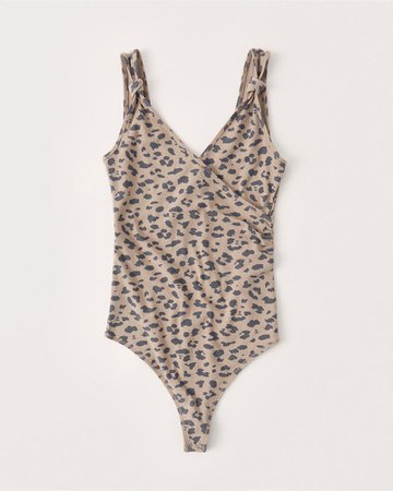 Womens Sleeveless Leopard Wrap Bodysuit | Womens | Abercrombie.com