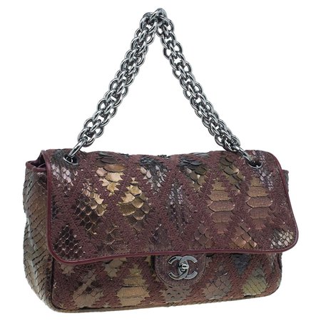 Chanel Vintage Rare Handbag Clutch Exotic Tote and Metallic Bronze Hobo Flap Bag For Sale at 1stDibs